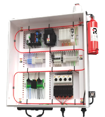 Electrical panel after suppression with Reacton, ready for replacement and restart